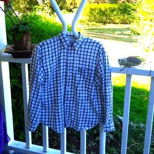 CALVIN KLEIN Checkered Button Up Collar Dress Shirt Women's 8